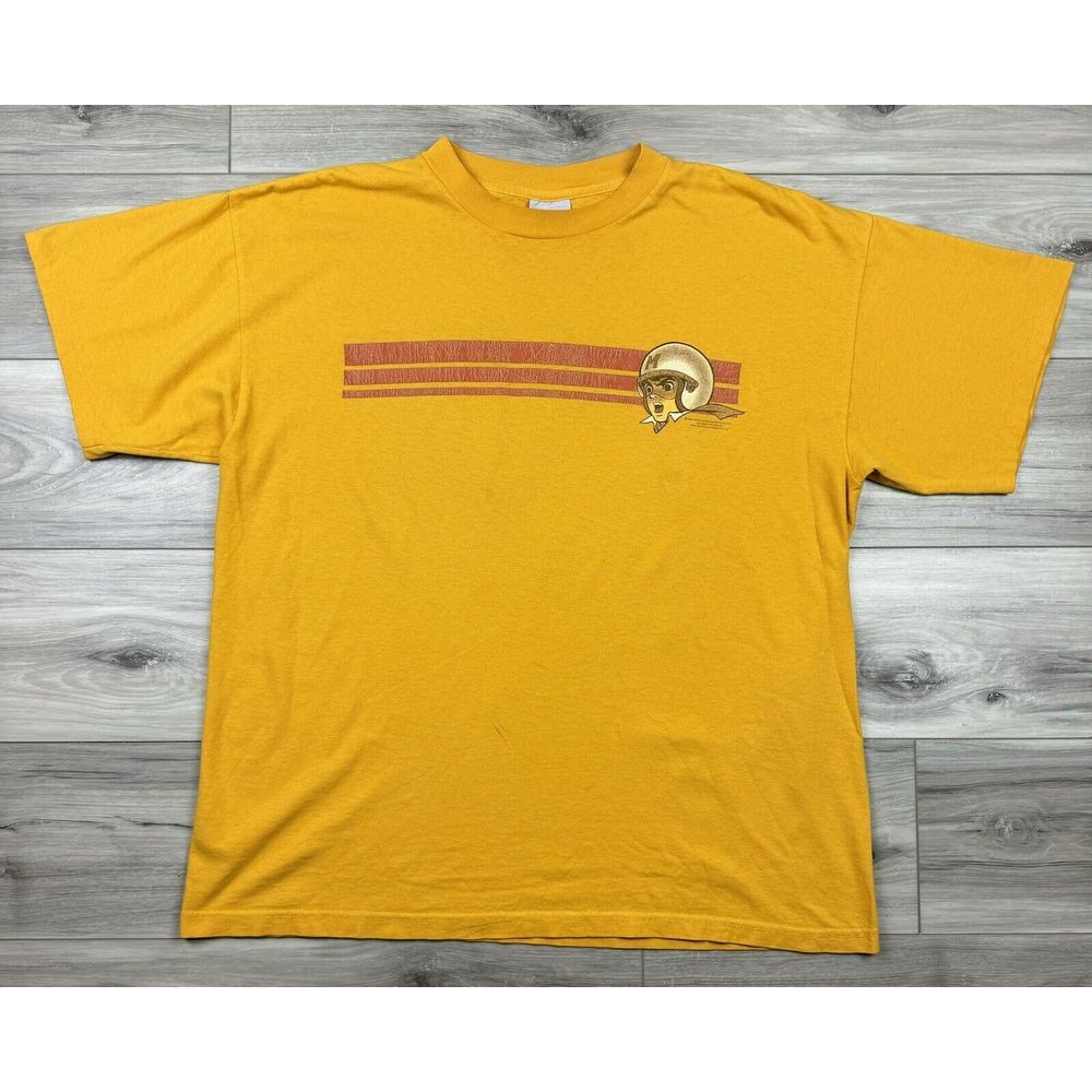 Vintage Speed Racer Stanley Desantis 1997 Graphic T-Shirt XL Yellow‎ USA Movie